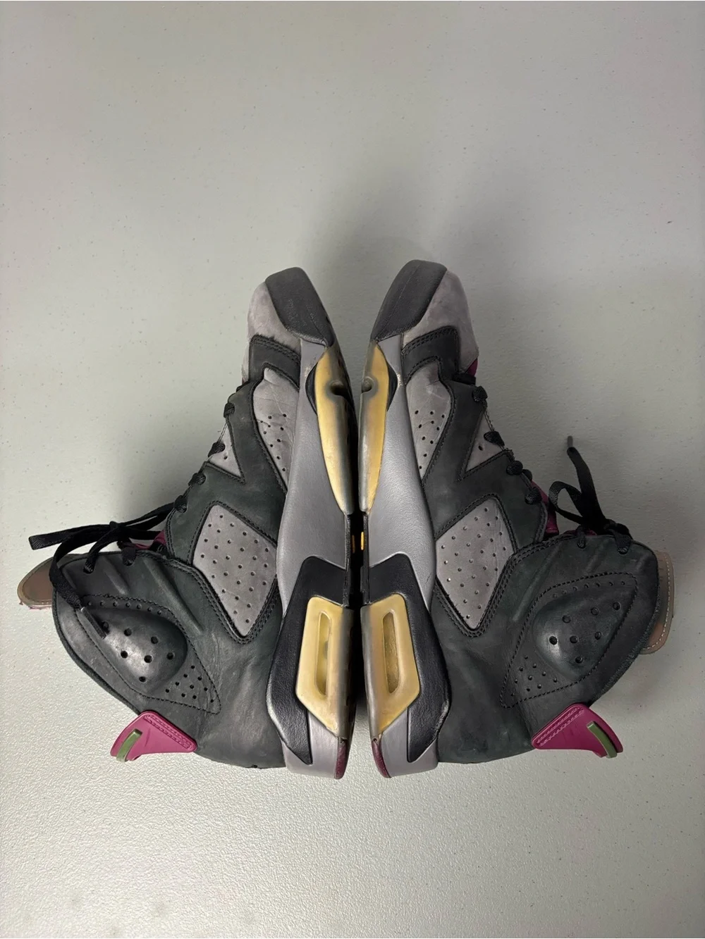 Jordan 6 Retro Bordeaux Men's Athletic Basketball Sneakers 11 Black Gray